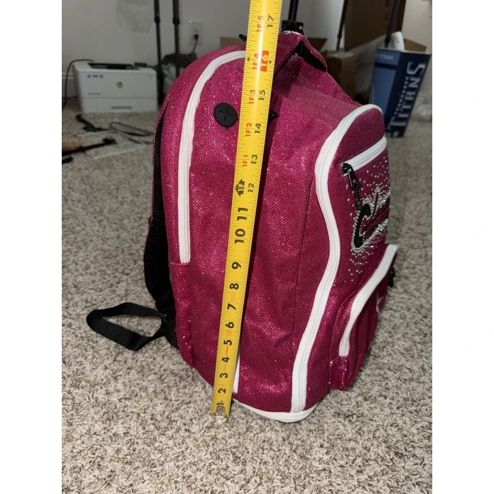Rebel Dream Bag‎ W/ Crystal Logo Dance Cheer Expanding Athletic Backpack Pink